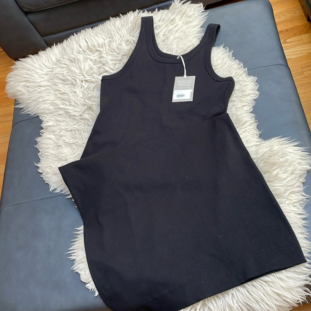 Everlane: NWT Organic Cotton Ribbed Tank Dress. Black.